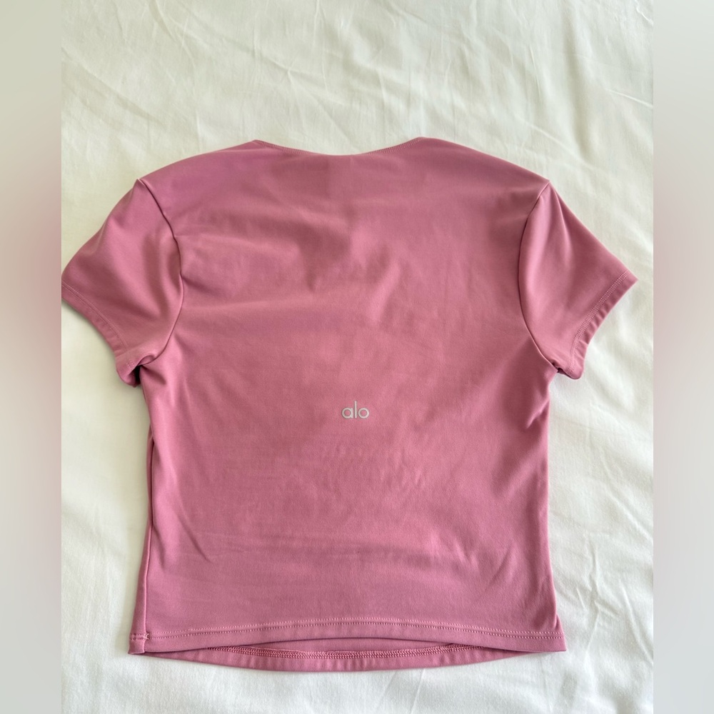 Alo yoga Softsculpt Precision Short Sleeve Top - Pink Wild Rose - Picture 7 of 7